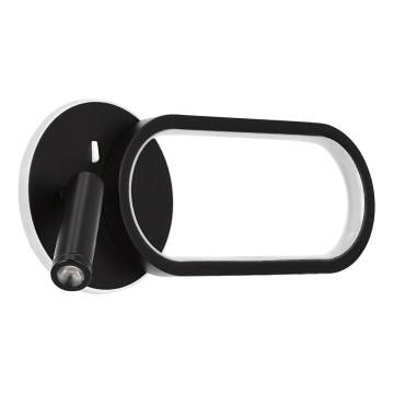 LED væglampe MONET LED/13W/230V + LED/2W 3000/4000/6000K sort