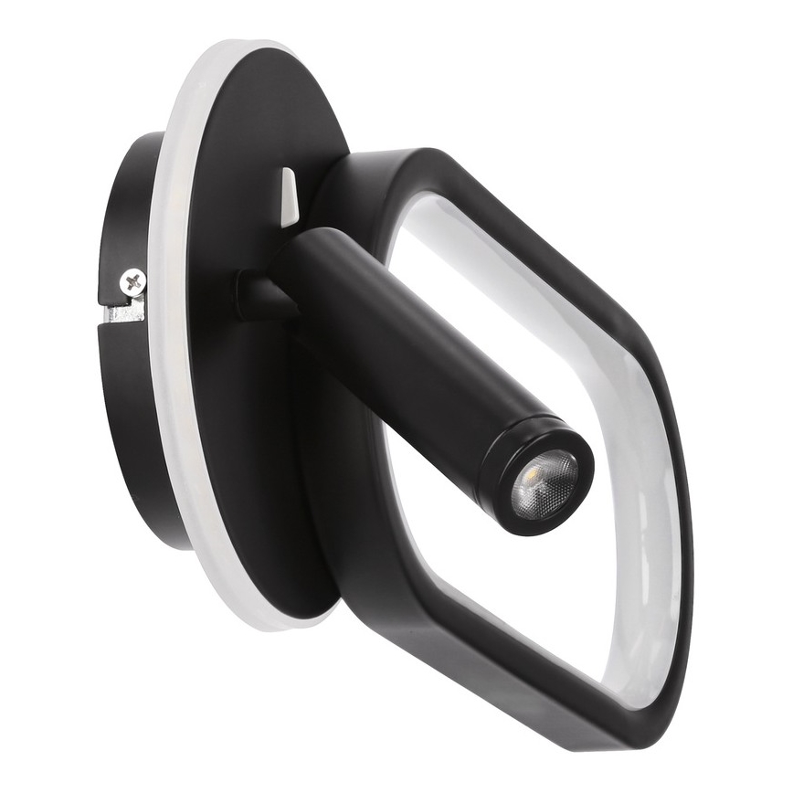 LED væglampe MONET LED/13W/230V + LED/2W 3000/4000/6000K sort
