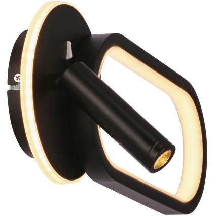 LED væglampe MONET LED/13W/230V + LED/2W 3000/4000/6000K sort