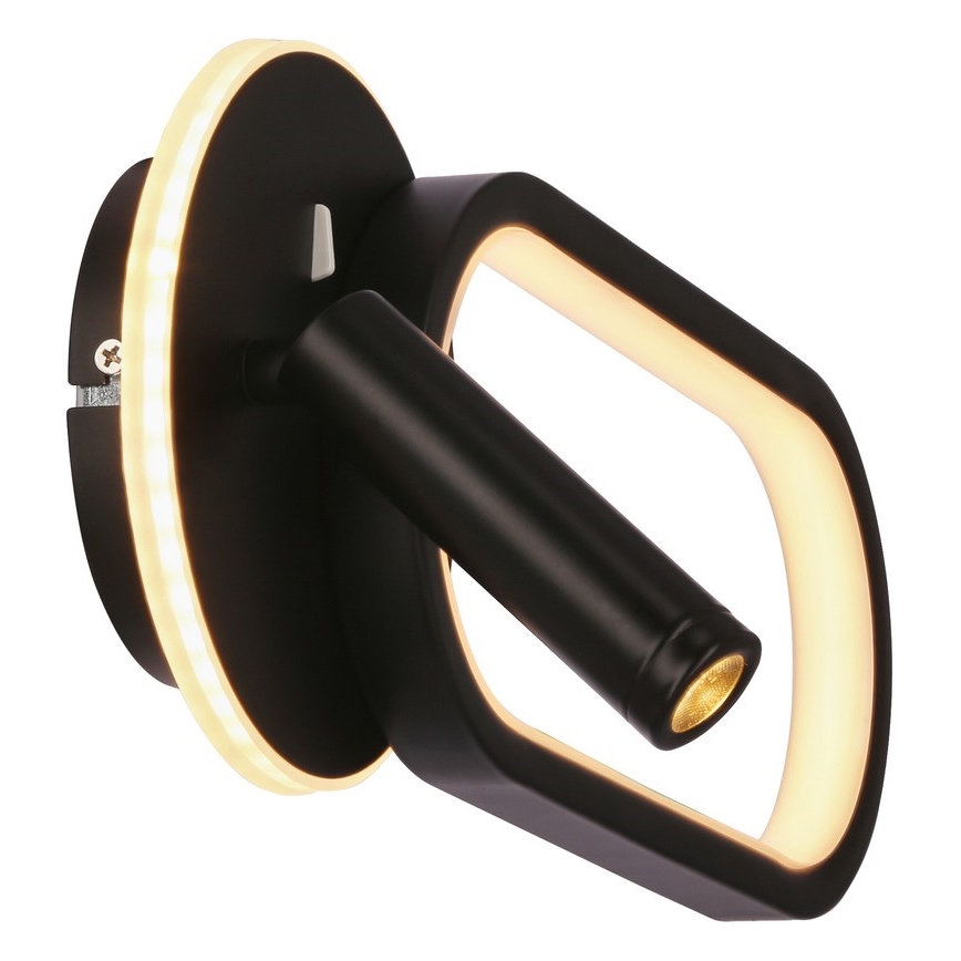 LED væglampe MONET LED/13W/230V + LED/2W 3000/4000/6000K sort