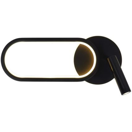 LED væglampe MONET LED/13W/230V + LED/2W 3000/4000/6000K sort