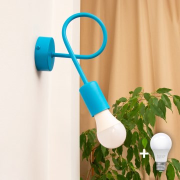 LED væglampe OXFORD 1xE27/15W/230V blå