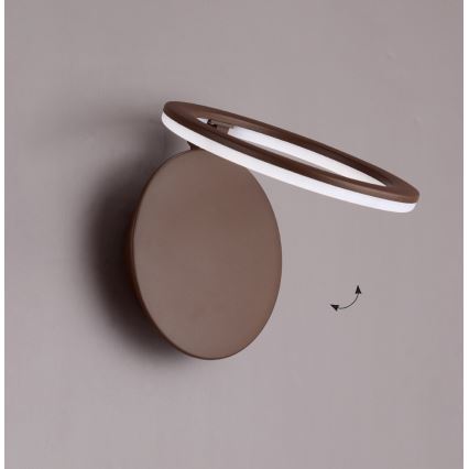 LED væglampe PALERMO LED/16W/230V brun