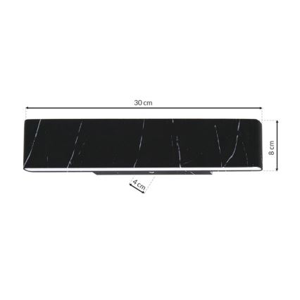 LED Væglampe PIERCE LED/12W/230V 30 cm sort