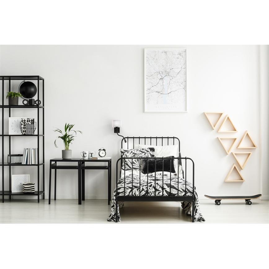 LED væglampe POLO 1xE27/40W+LED/2W 230V sort