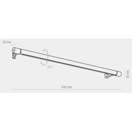 LED væglampe ROLLO LED/30W/230V træ