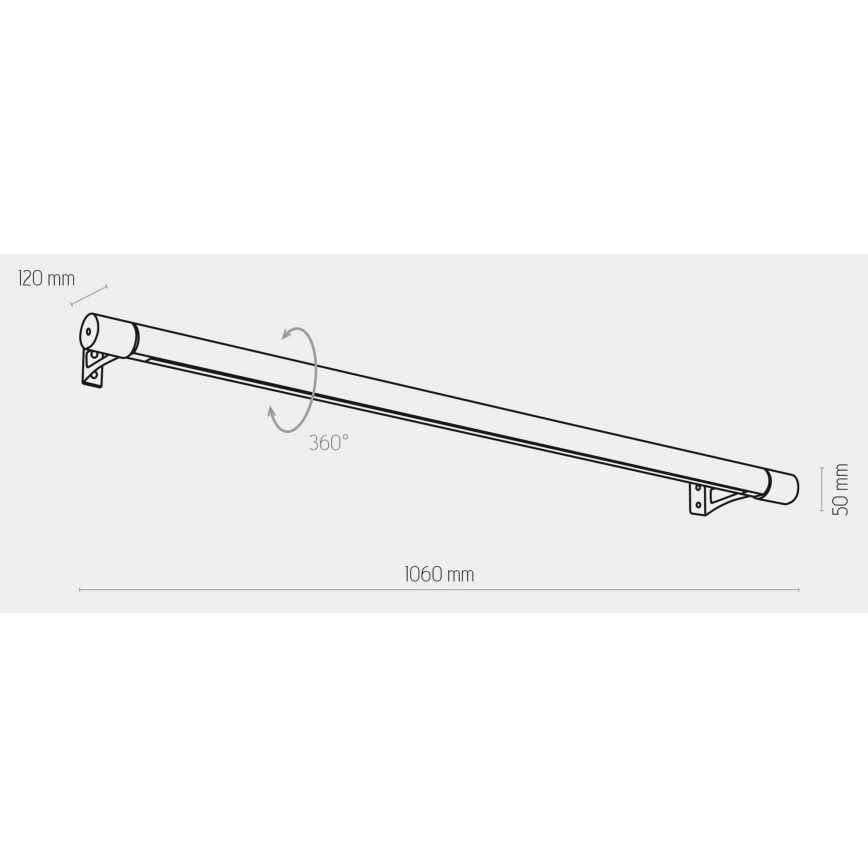 LED væglampe ROLLO LED/30W/230V træ