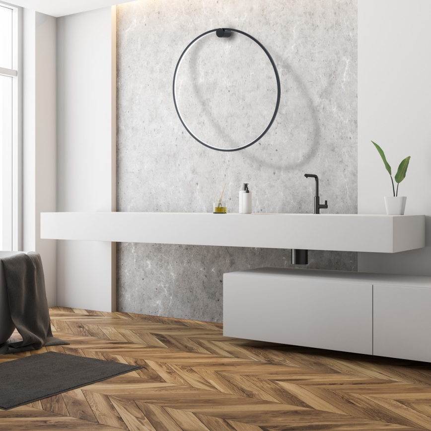 LED væglampe SATURNO LED/46W/230V Ø 80 cm IP44 sort