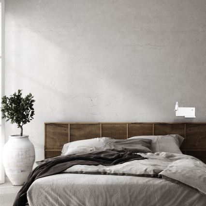 LED væglampe SHELF LED/4W+LED/5W+LED/2W/230V + USB port hvid