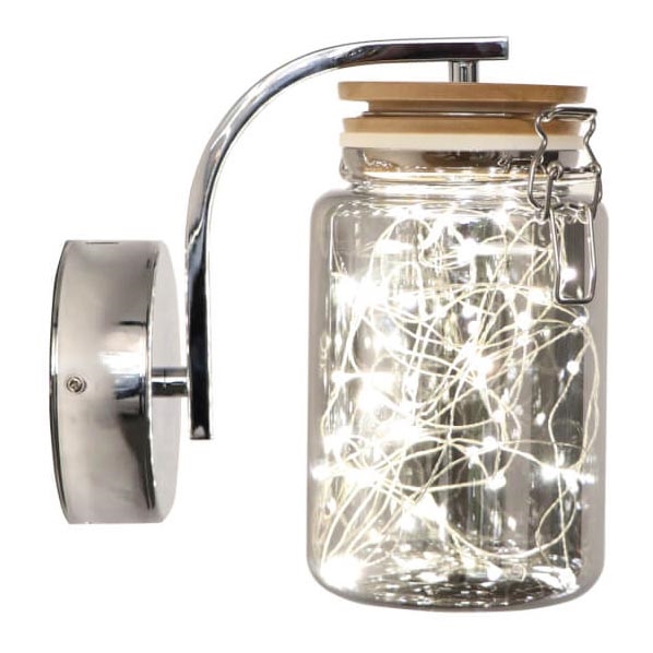LED Væglampe SHOCK LED/5W/230V blank krom/træ