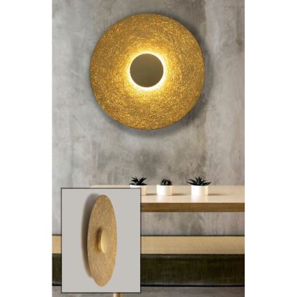 LED væglampe SOLE LED/16W/230V diameter 65 cm guldfarvet