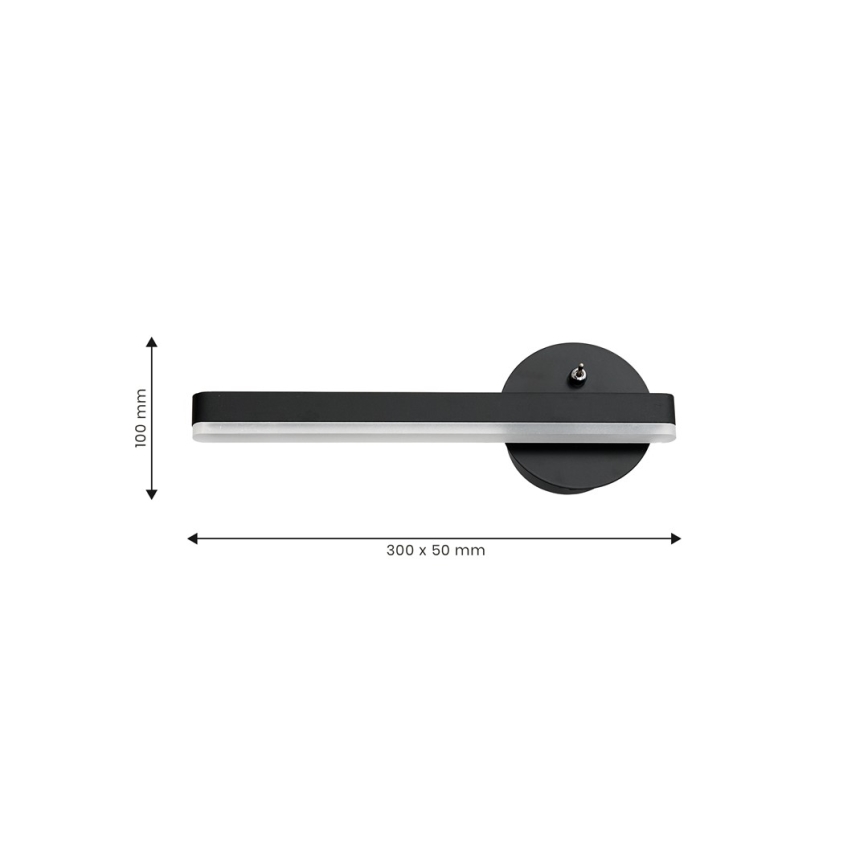 LED væglampe SYDNEY LED/6W/230V sort