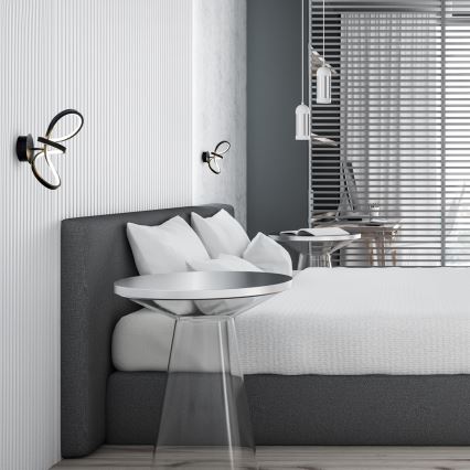 LED væglampe TESORO LED/15W/230V sort