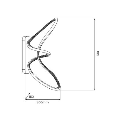 LED væglampe TESORO LED/15W/230V sort