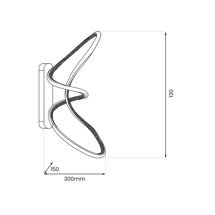 LED væglampe TESORO LED/15W/230V sort