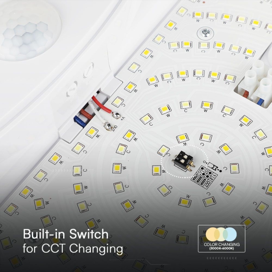 LED væglampe til badeværelse med sensor SAMSUNG CHIP LED/15W/230V 3000/4000/6000K IP44 hvid