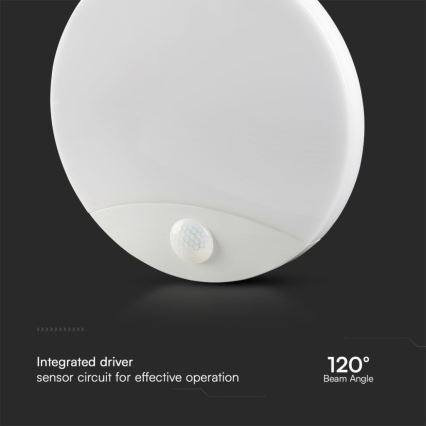 LED væglampe til badeværelse med sensor SAMSUNG CHIP LED/15W/230V 3000/4000/6000K IP44 hvid