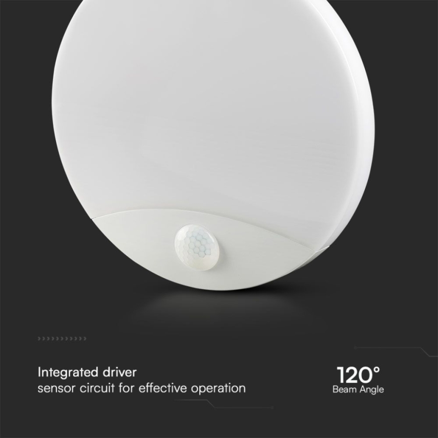 LED væglampe til badeværelse med sensor SAMSUNG CHIP LED/15W/230V 3000/4000/6000K IP44 hvid