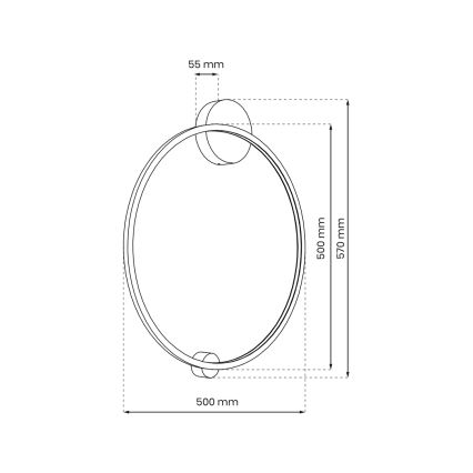 LED væglampe til badeværelse SATURNO LED/25W/230V IP44 gylden