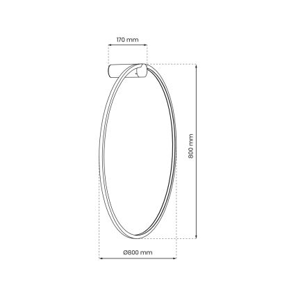 LED væglampe til badeværelse SATURNO LED/46W/230V IP44 gylden