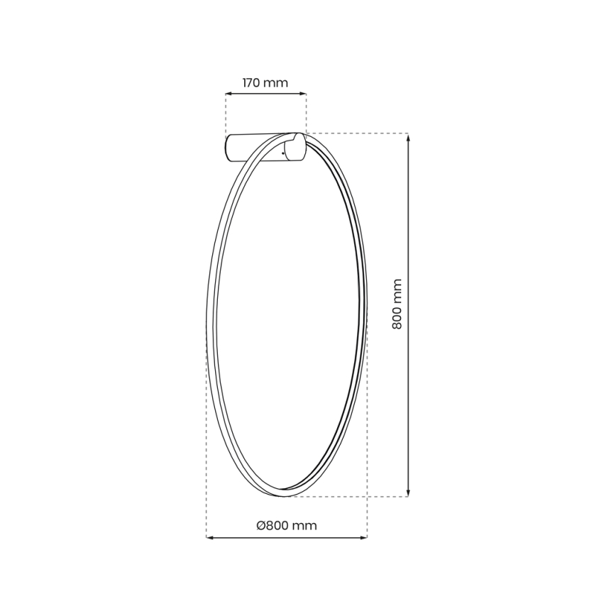 LED væglampe til badeværelse SATURNO LED/46W/230V IP44 gylden