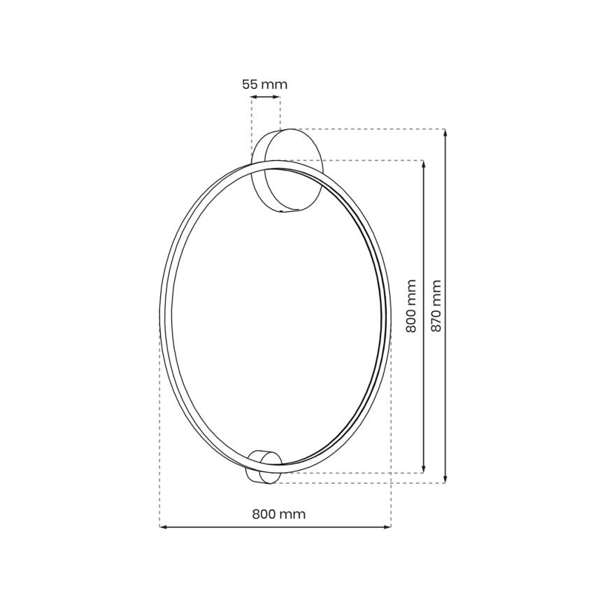 LED væglampe til badeværelse SATURNO LED/46W/230V IP44 gylden