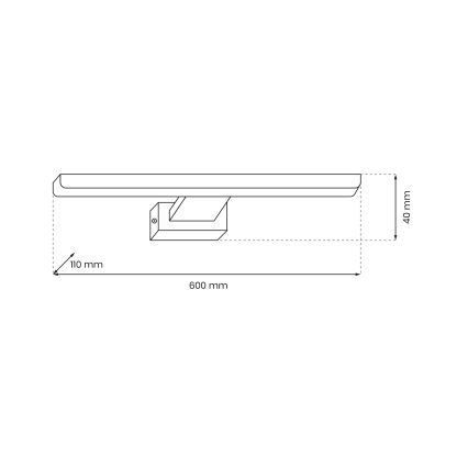 LED væglampe til badeværelse SHINE 1xLED/13,8W/230V IP44