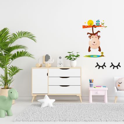 LED væglampe til børn MONKEY 1xLED/0,6W/3xAAA