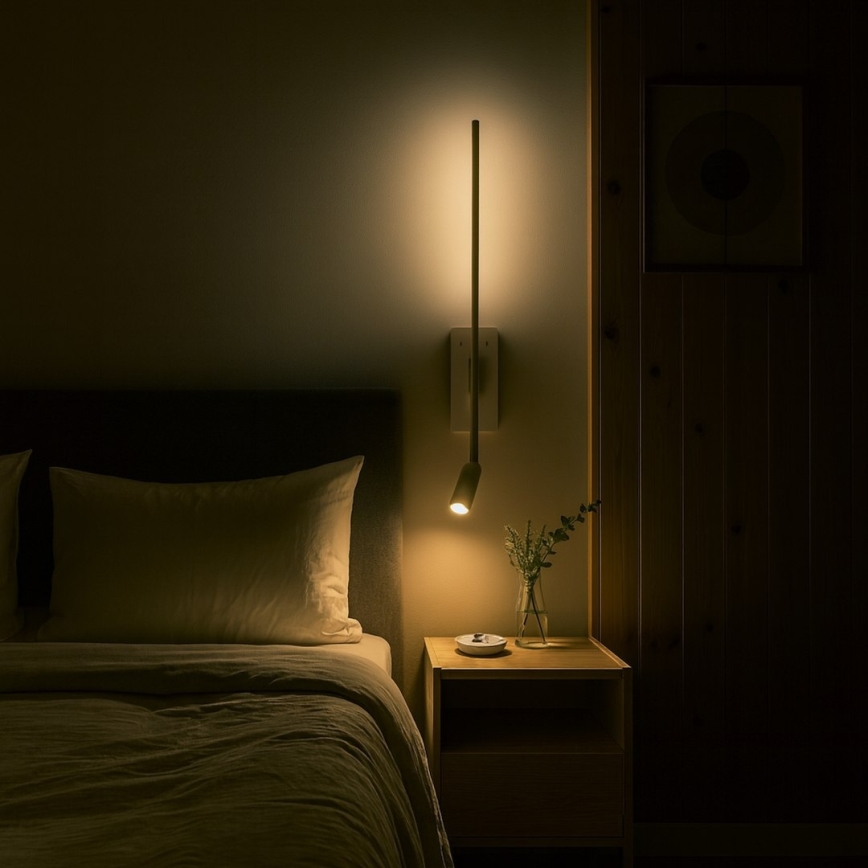 LED væglampe TORCH LED/6W/230V + LED/3W hvid