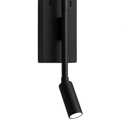 LED væglampe TORCH LED/6W/230V + LED/3W sort