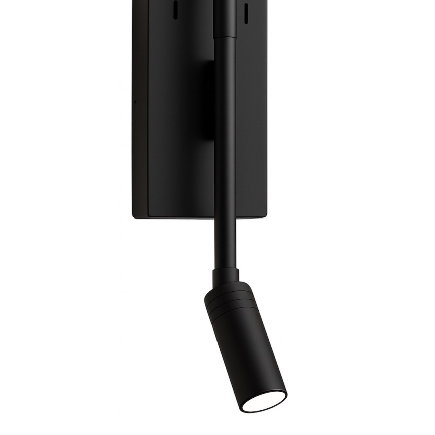 LED væglampe TORCH LED/6W/230V + LED/3W sort