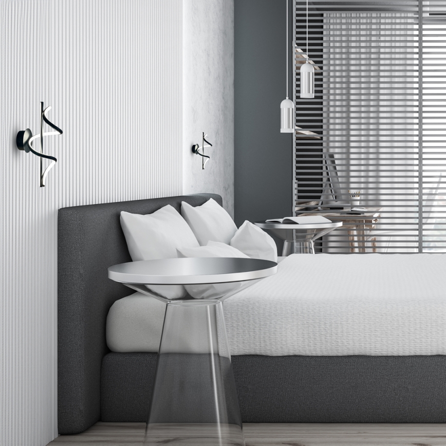 LED væglampe TWIST LED/12W/230V sort