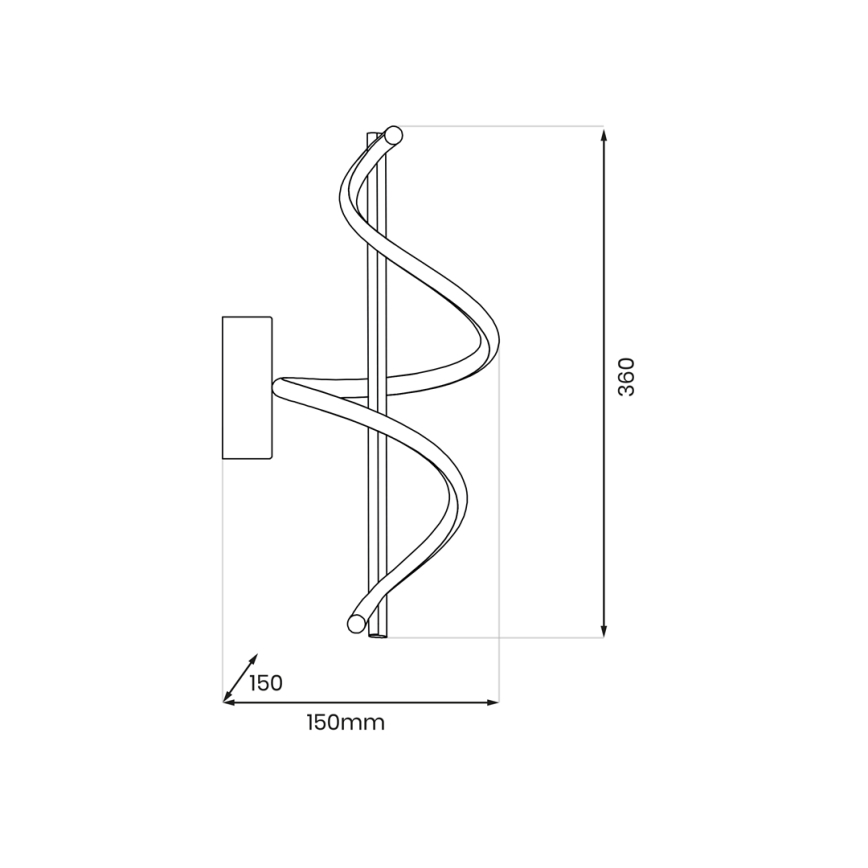 LED væglampe TWIST LED/12W/230V sort