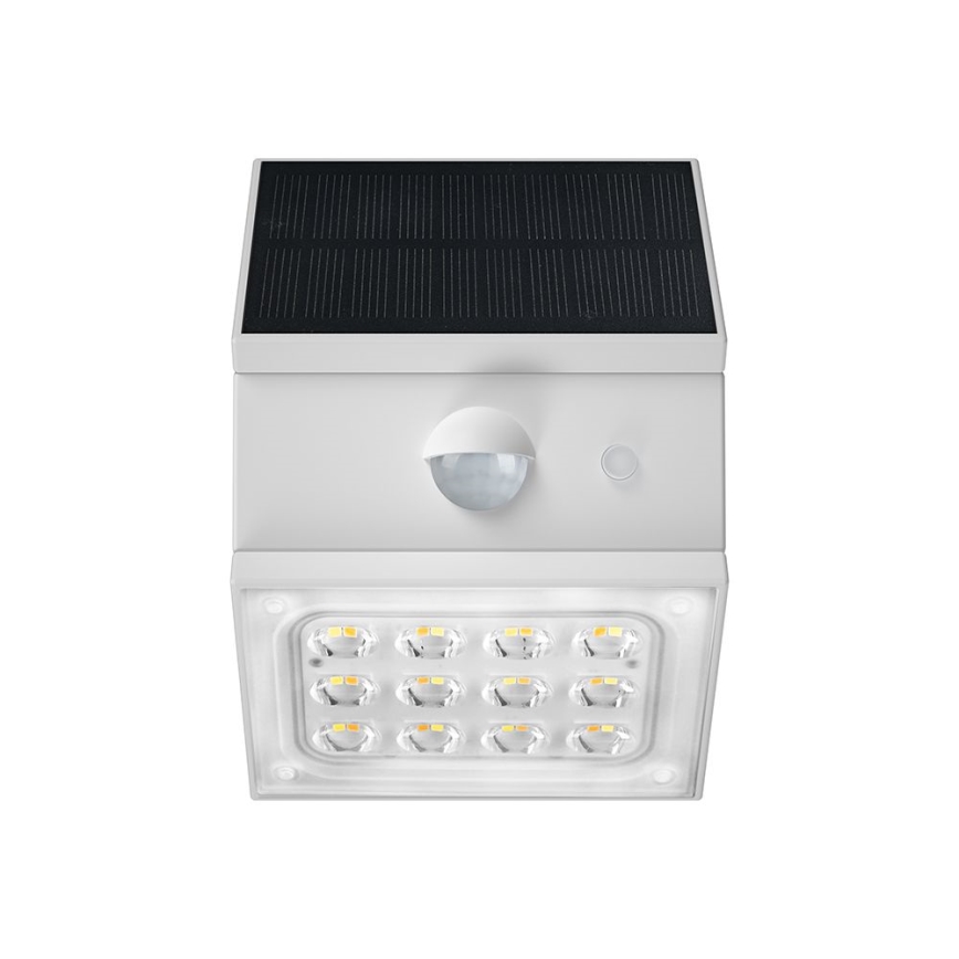 LED vægmonteret solcellelampe med sensor LED/2,5W/3,7V 3000/4000/6000K IP65 1200 mAh hvid