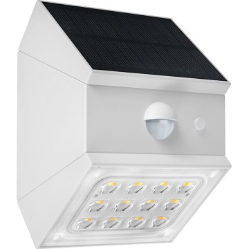 LED vægmonteret solcellelampe med sensor LED/2,5W/3,7V 3000/4000/6000K IP65 1200 mAh hvid