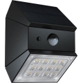 LED vægmonteret solcellelampe med sensor LED/2,5W/3,7V 3000/4000/6000K IP65 1200 mAh sort