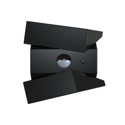 LED vægmonteret solcellelampe med sensor LED/2,5W/3,7V 3000/4000/6000K IP65 1200 mAh sort