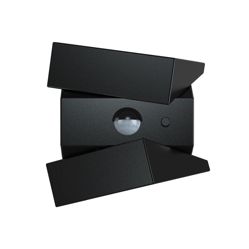 LED vægmonteret solcellelampe med sensor LED/2,5W/3,7V 3000/4000/6000K IP65 1200 mAh sort