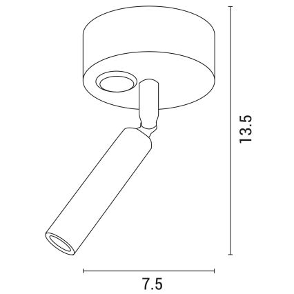 LED vægspot ARISTON LED/3W/230V 3000K sort