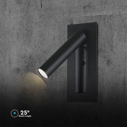 LED vægspot LED/2W/230V 3000K sort
