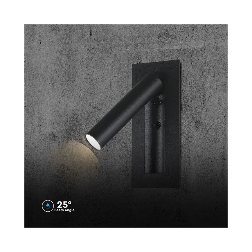 LED vægspot LED/2W/230V 3000K sort