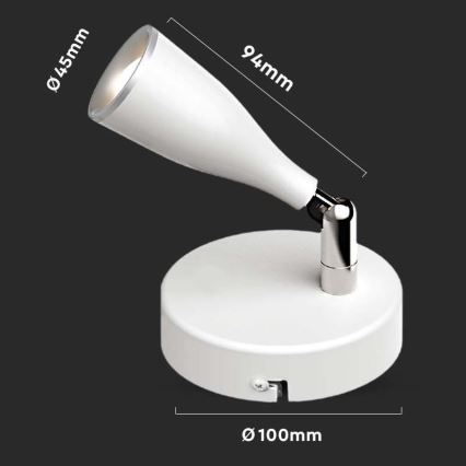 LED vægspot LED/4,5W/230V 4000K hvid