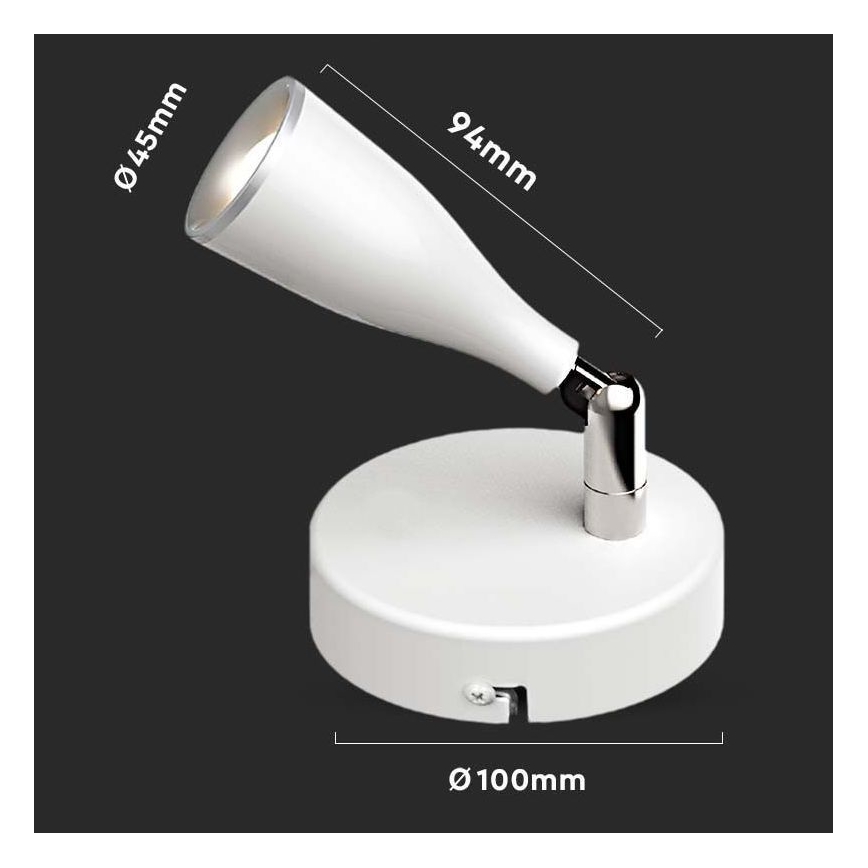 LED vægspot LED/4,5W/230V 4000K hvid