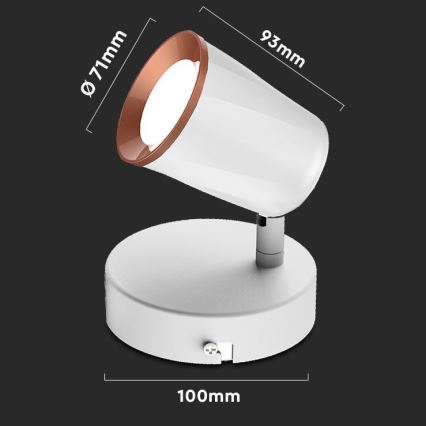 LED vægspot LED/5W/230V 3000K hvid