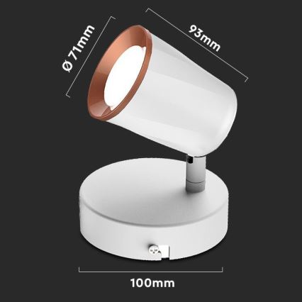 LED vægspot LED/5W/230V 4000K hvid