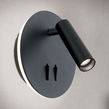 LED vægspot LENNY LED/6W/230V + LED/3W sort