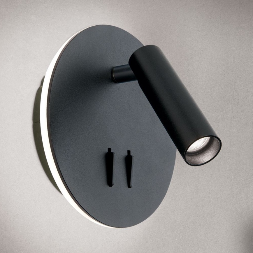 LED vægspot LENNY LED/6W/230V + LED/3W sort