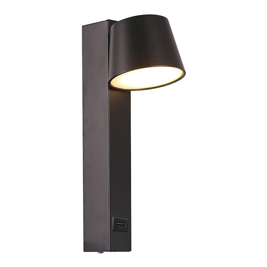 LED vægspot med USB-port LED/8W/230V 3000K