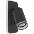 LED vægspot PIPE 1xGU10/10W/230V + LED/6W sort