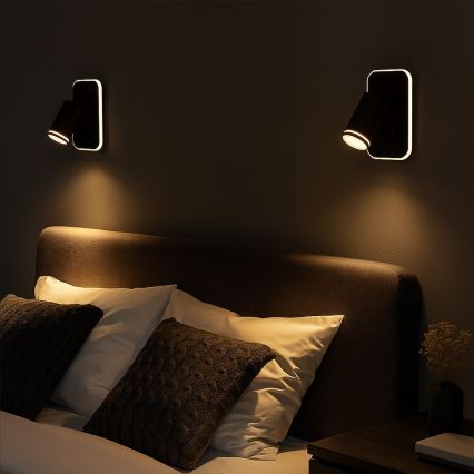 LED vægspot PIPE 1xGU10/10W/230V + LED/6W sort